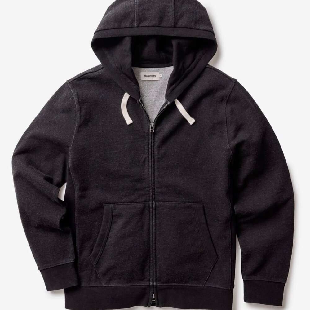 Taylor Stitch Apres Zip Hoodie in Black Indigo Hoodie Sz46/XXL